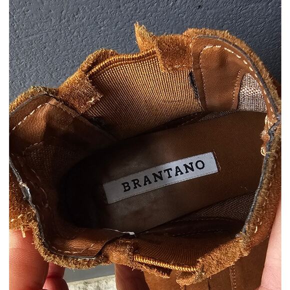 Brantano Slip On Chunky Heel Leather Boots, Flexible Ankle , Womens Sz 8 - Picture 3 of 8